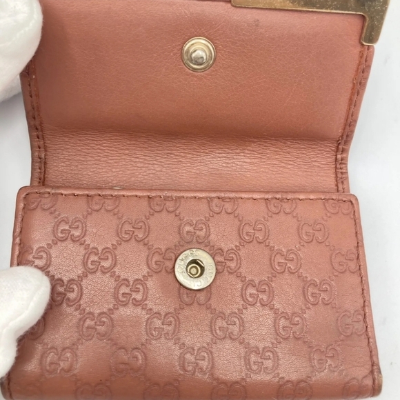 🔹️Gucci 🔹️Key case holder GG Brown Cow Leather micro Guccissi - Picture 10 of 13